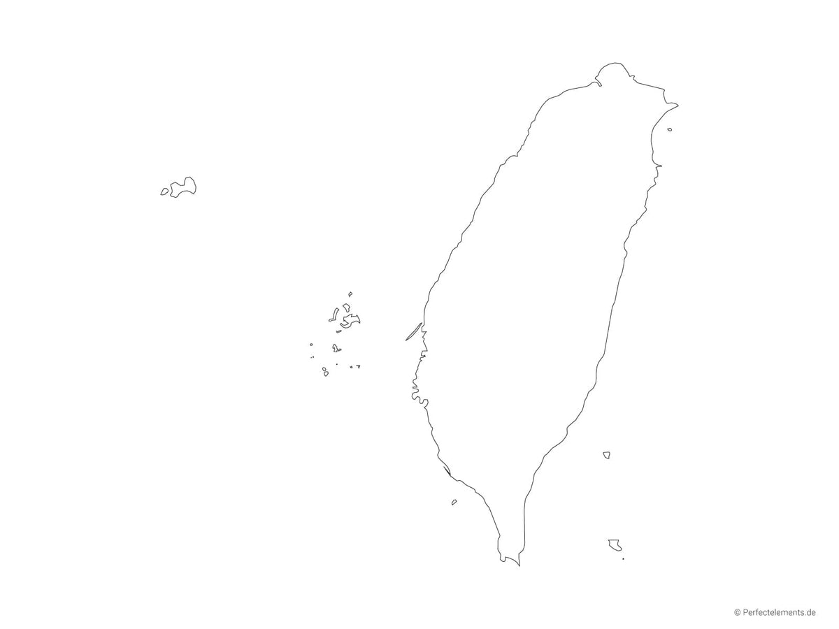 Vektor-Landkarte von Taiwan (Outline)