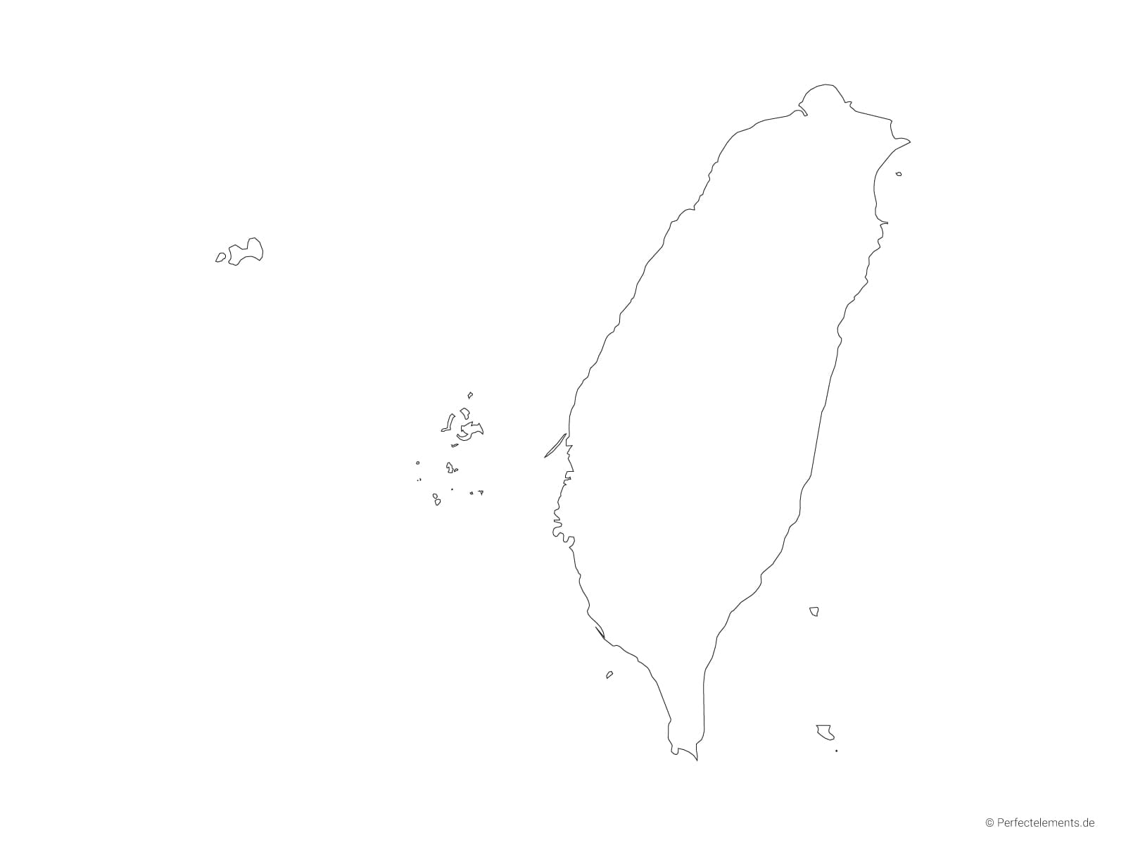 Vektor-Landkarte von Taiwan (Outline)