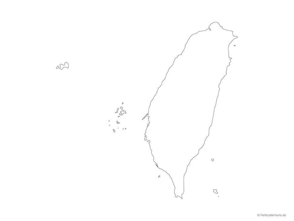 Vektor-Landkarte von Taiwan (Outline)