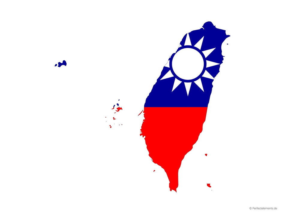 Vektor-Landkarte von Taiwan (Flagge)