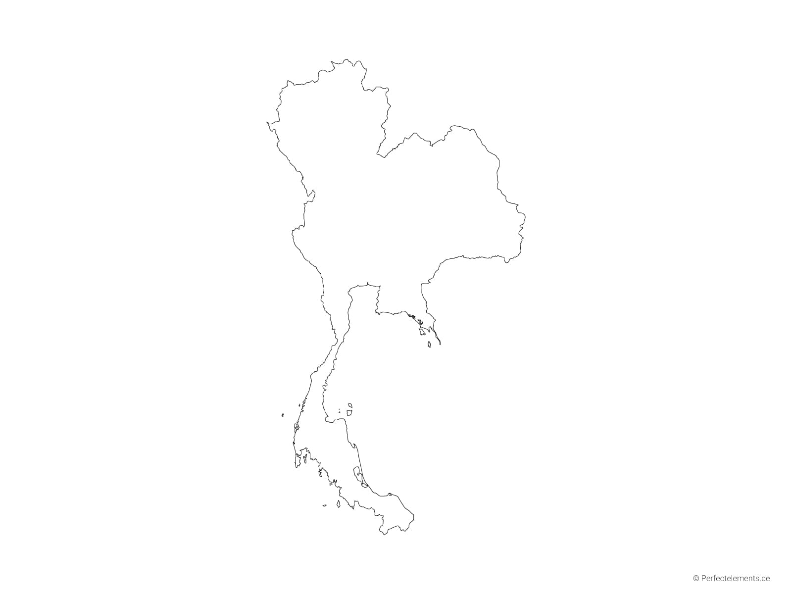 Vektor-Landkarte von Thailand (Outline)