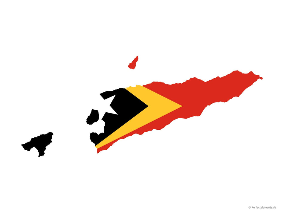 Vektor-Landkarte von Timor-Leste (Flagge)