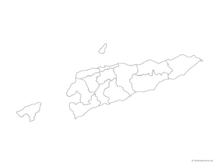 Vektor-Landkarte von Timor-Leste (Outline mit Regionen)