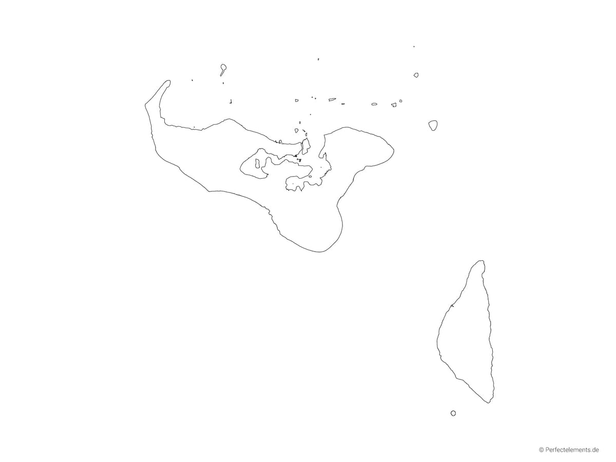 Vektor-Landkarte von Tonga, Tongatapu Group (Outline)