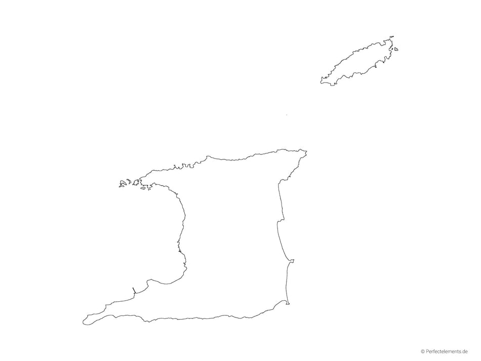 Vektor-Landkarte von Trinidad und Tobago (Outline)