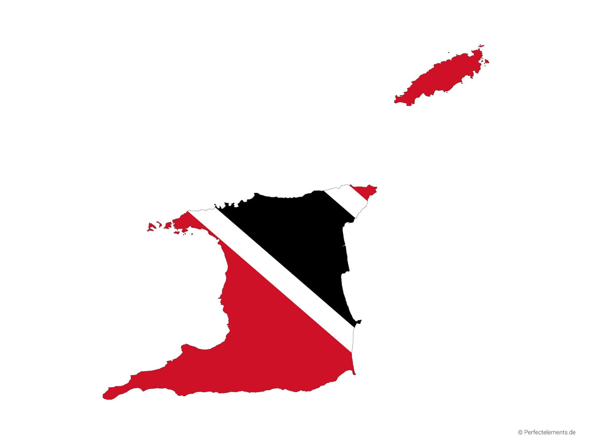 Vektor-Landkarte von Trinidad und Tobago (Flagge)