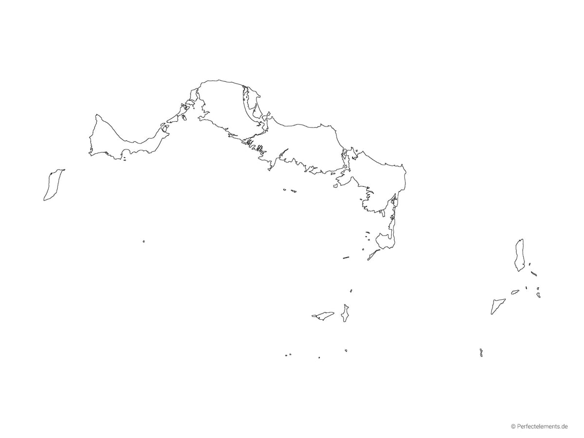 Vektor-Landkarte der Turks- und Caicosinseln (Outline)