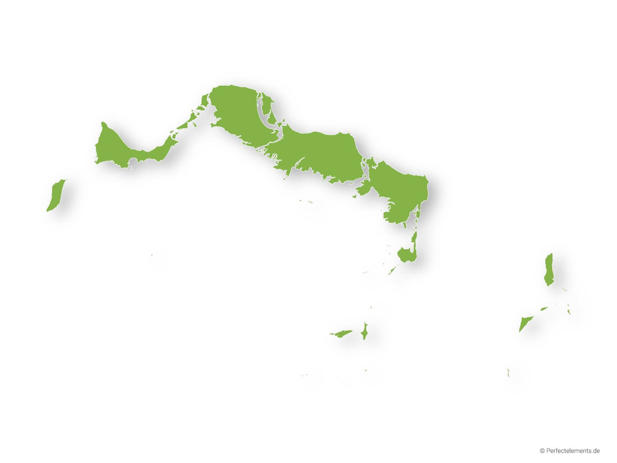 Vektor-Landkarte der Turks- und Caicosinseln (Schlagschatten)