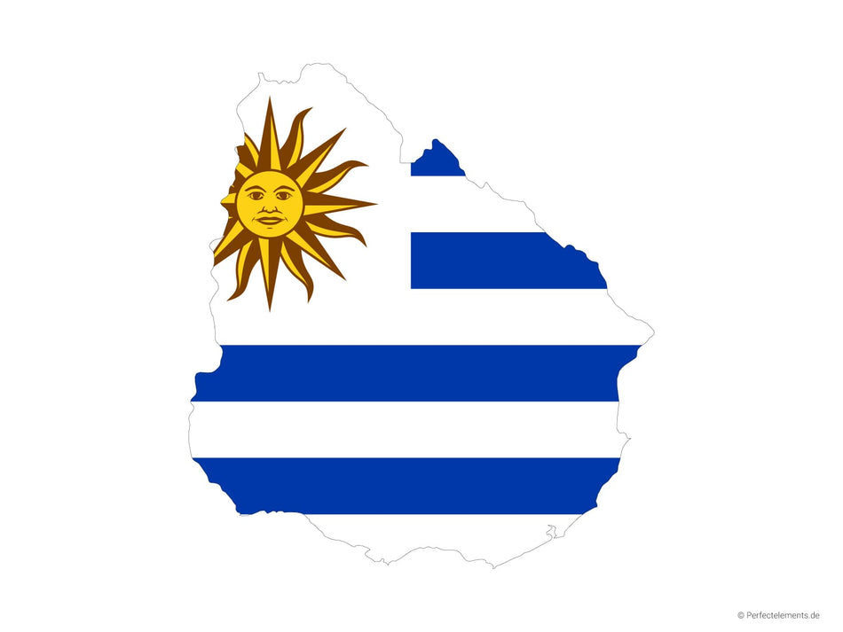 Vektor-Landkarte von Uruguay (Flagge)