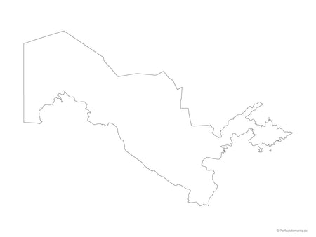 Vektor-Landkarte von Usbekistan (Outline)