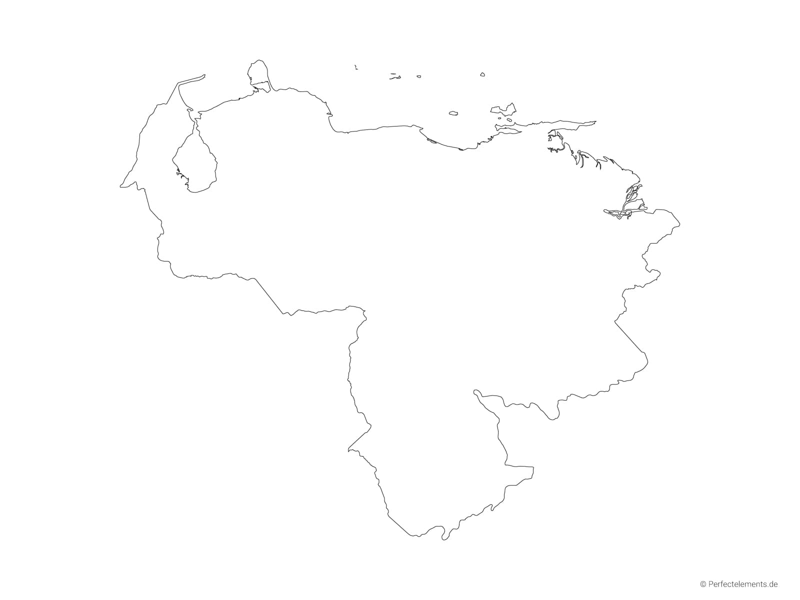 Vektor-Landkarte von Venezuela (Outline)