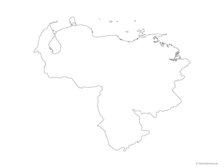 Vektor-Landkarte von Venezuela (Outline)