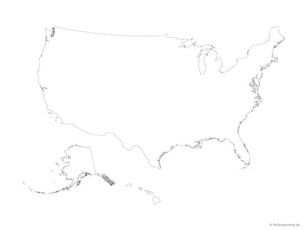 Vektor-Landkarte der Vereinigten Staaten (Outline)