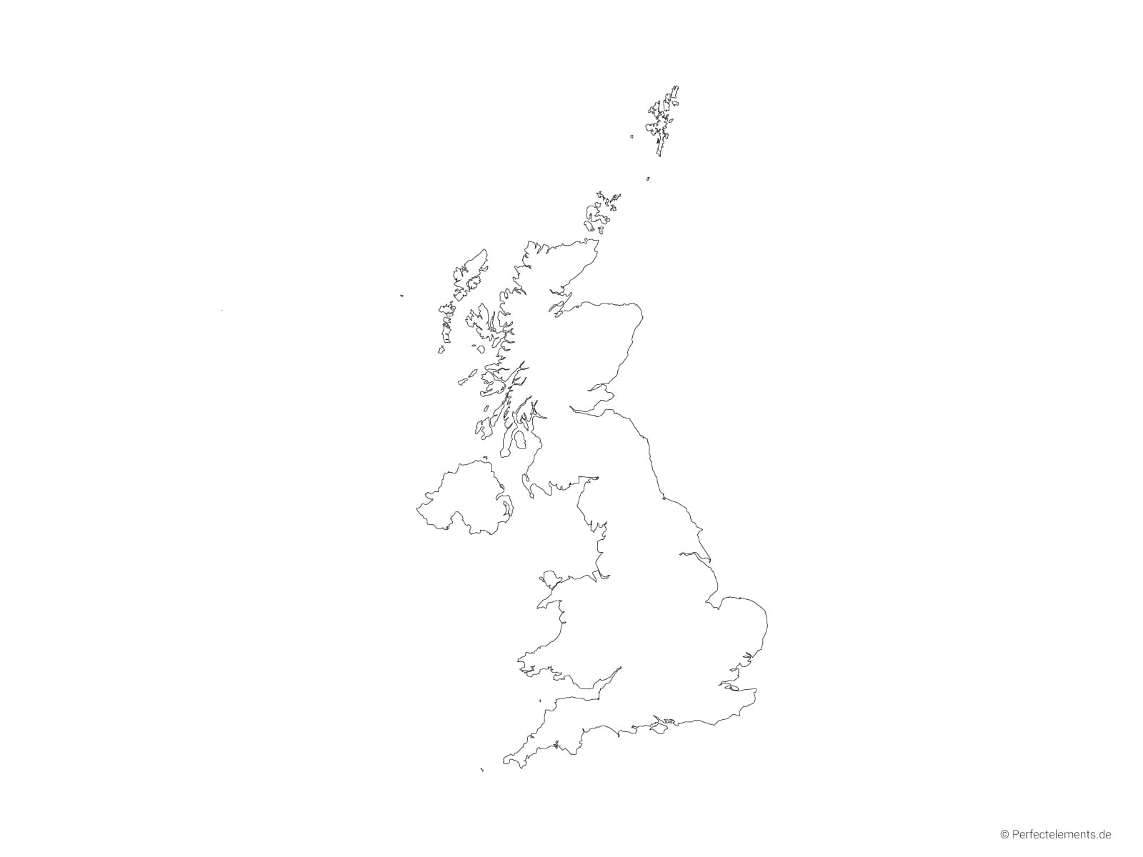 Vektor-Landkarte vom Vereinigten Königreich (Outline)