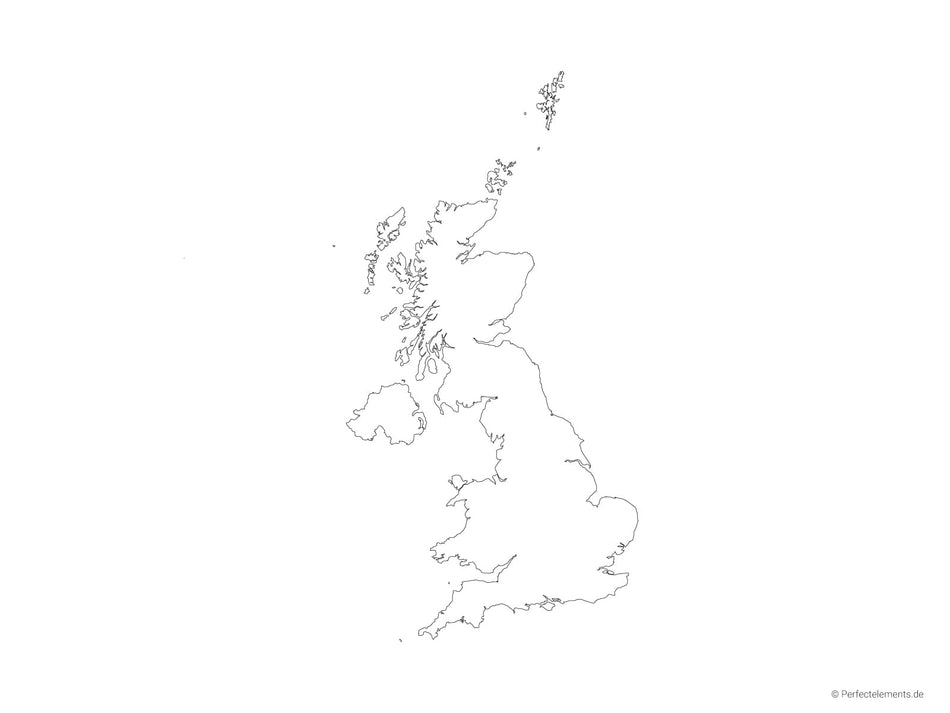 Vektor-Landkarte vom Vereinigten Königreich (Outline)