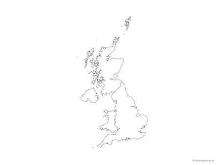 Vektor-Landkarte vom Vereinigten Königreich (Outline mit Nationen)