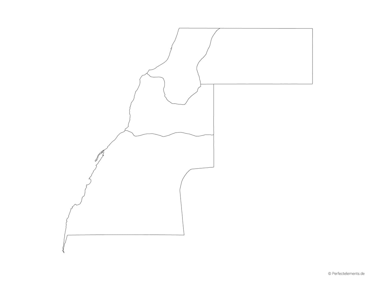 Vektor-Landkarte von Westsahara (Outline mit Regionen)