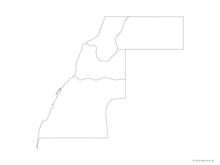 Vektor-Landkarte von Westsahara (Outline mit Regionen)